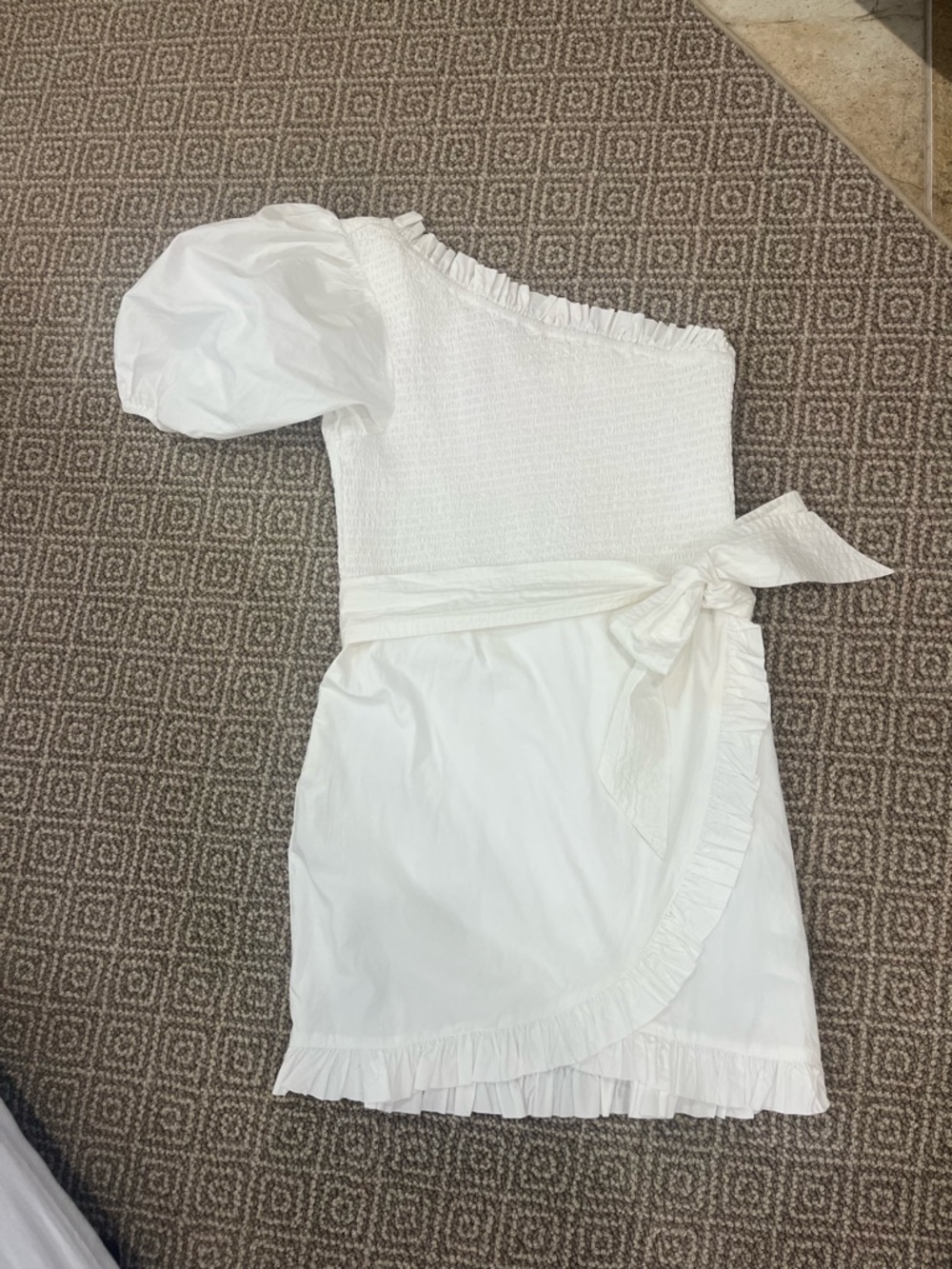 Cleobella White One-Shoulder Ruffle Mini Dress - Picture 8 of 8